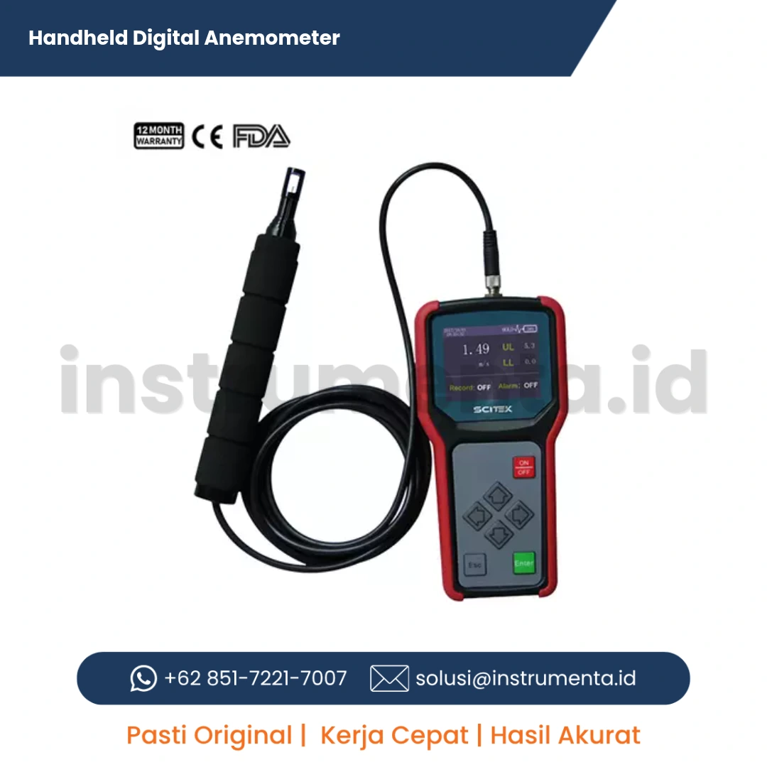 Authorized Distributor Handheld Digital Anemometer Scitek HDA-40 Pengukur Kecepatan Angin Hot Bulb Portable